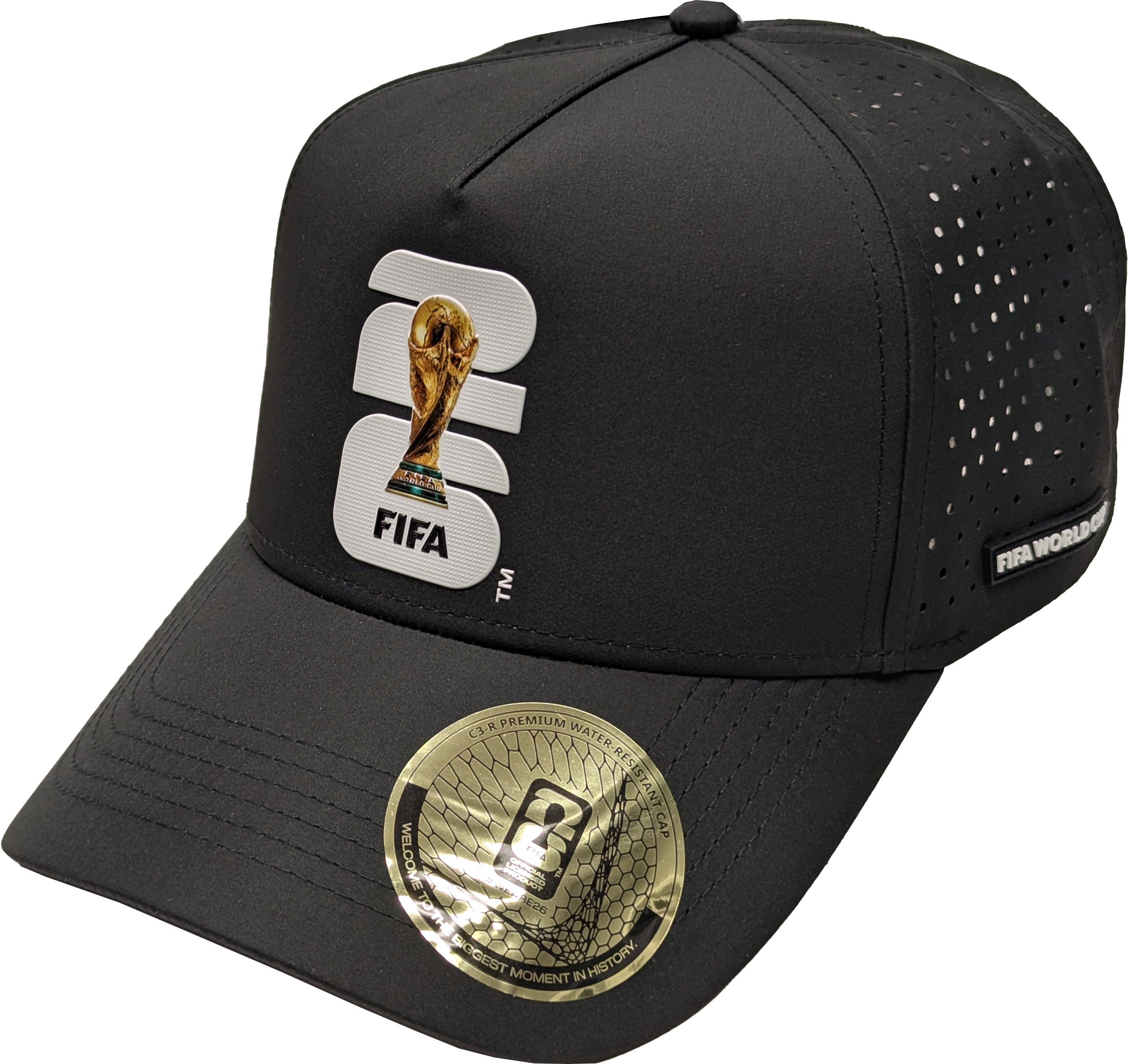 Official FIFA World Cup 2026 Trophy Snapback Cap – Black