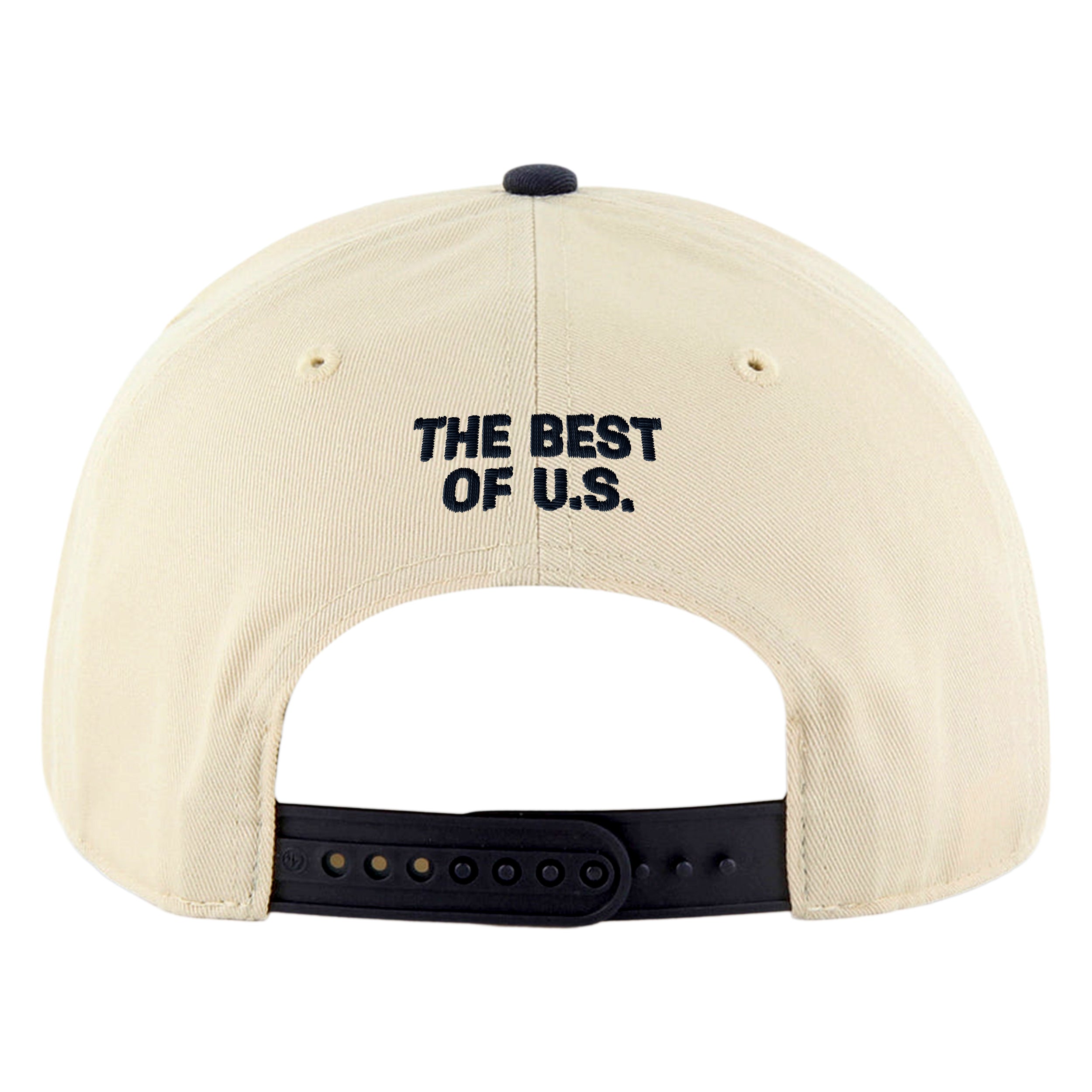 U.S. Soccer Crest Snapback Cap – Cream & Navy (Navy Crest Edition)