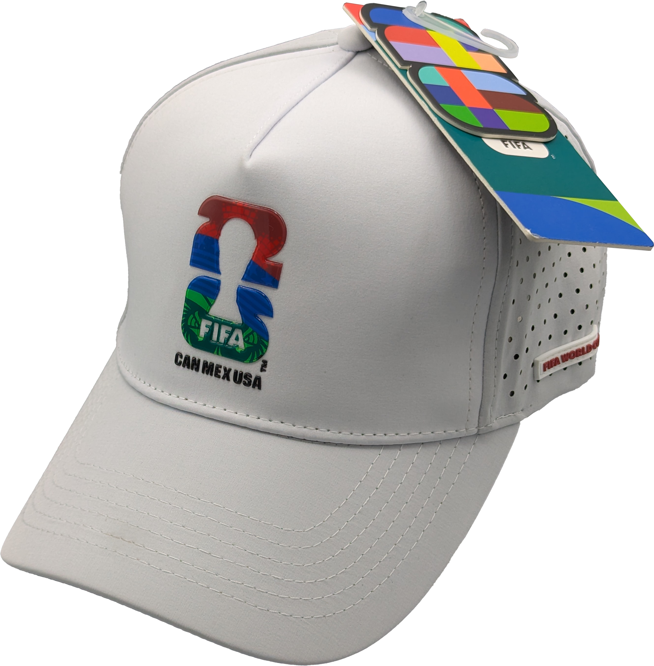 Official FIFA World Cup 2026 Logo Can-Mex-USA Snapback Cap – White